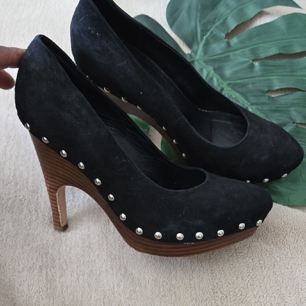 Dolce Vita Black Studded Platform Pump Heels Size 8.5
